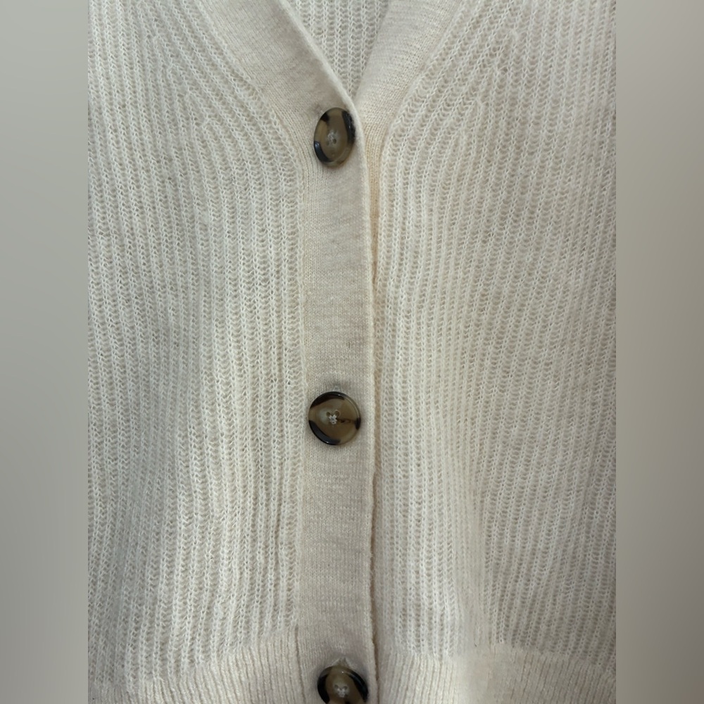 Quince Baby Alpaca-Wool Cropped Cardigan size M - Picture 11 of 14